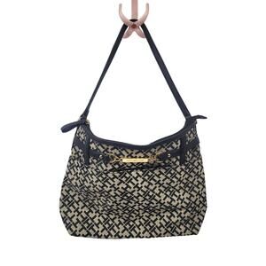 Tommy‎ Hilfiger Signature Navy & Beige Geometric Shoulder Bag